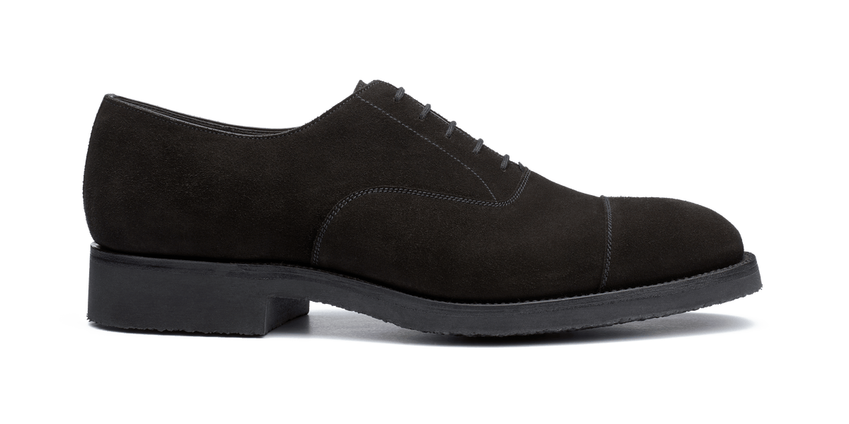 M. Gemi‎ Black Suede Cap Toe Dress Oxfords Shoes Men main image 2