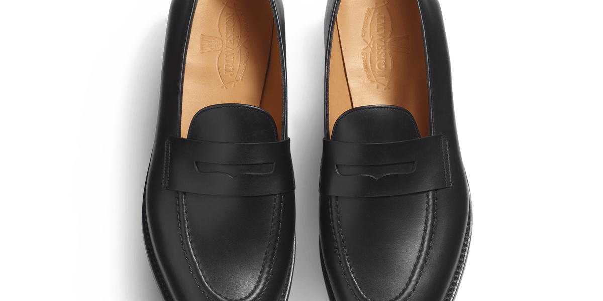 Men's Black Boxcalf Menton Loafer with straps | J.M. Weston