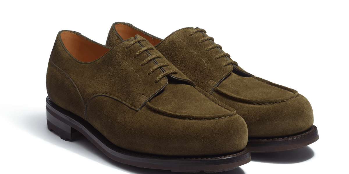 Men's Kaki suede calfskin Golf Derby – J.M. Weston