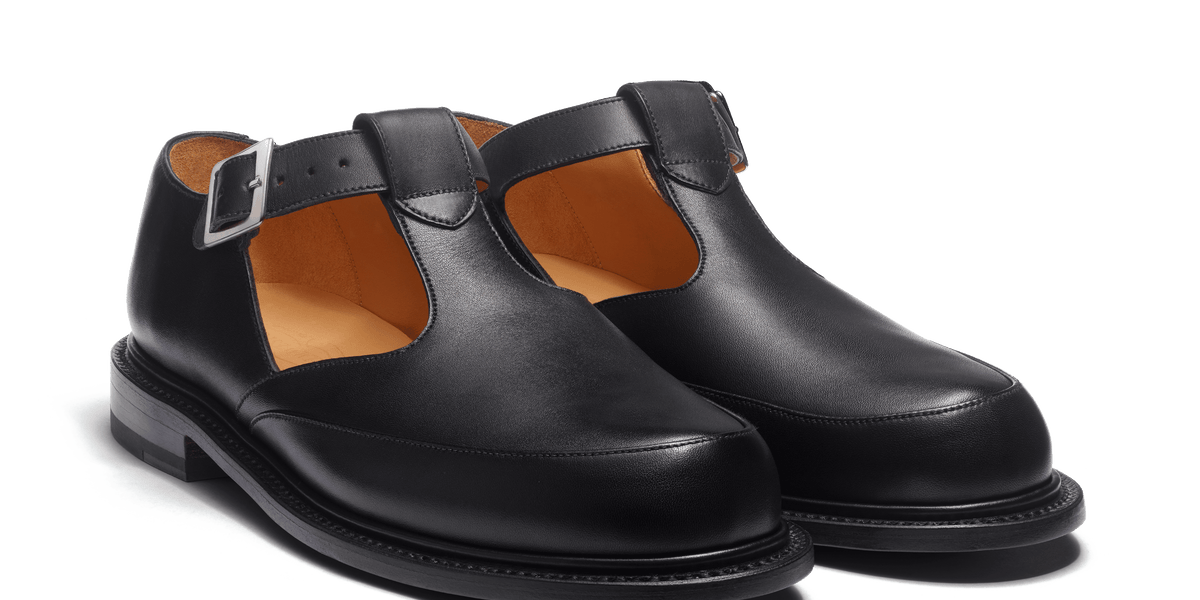 Sandale Salom Homme En Cuir Veau Lisse Noir J M Weston sandale-salom-homme-en-cuir-veau-lisse-noir-j-m-weston