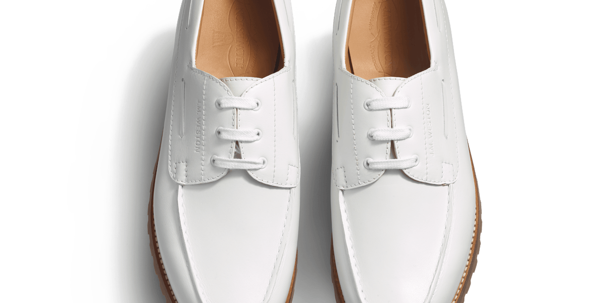 Men's White soft calfskin Deck Derby | J.M. Weston