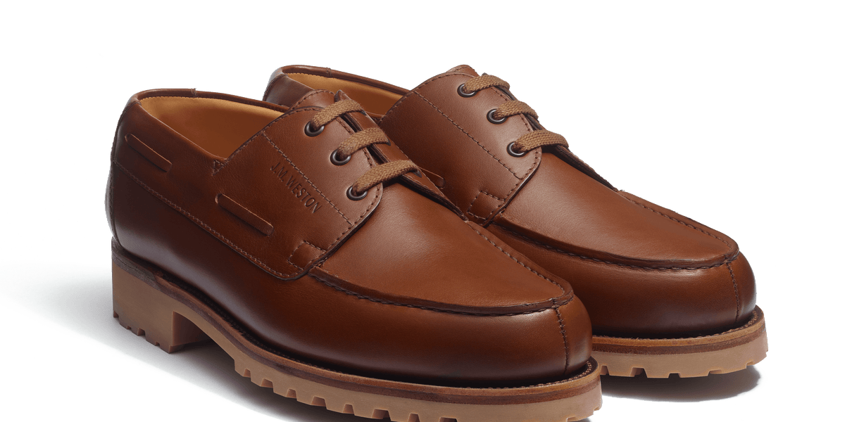 Men's Chestnut brown Leather Deck Derby | J.M. Weston Men's Chestnut brown Leather Deck Derby | J.M. Weston