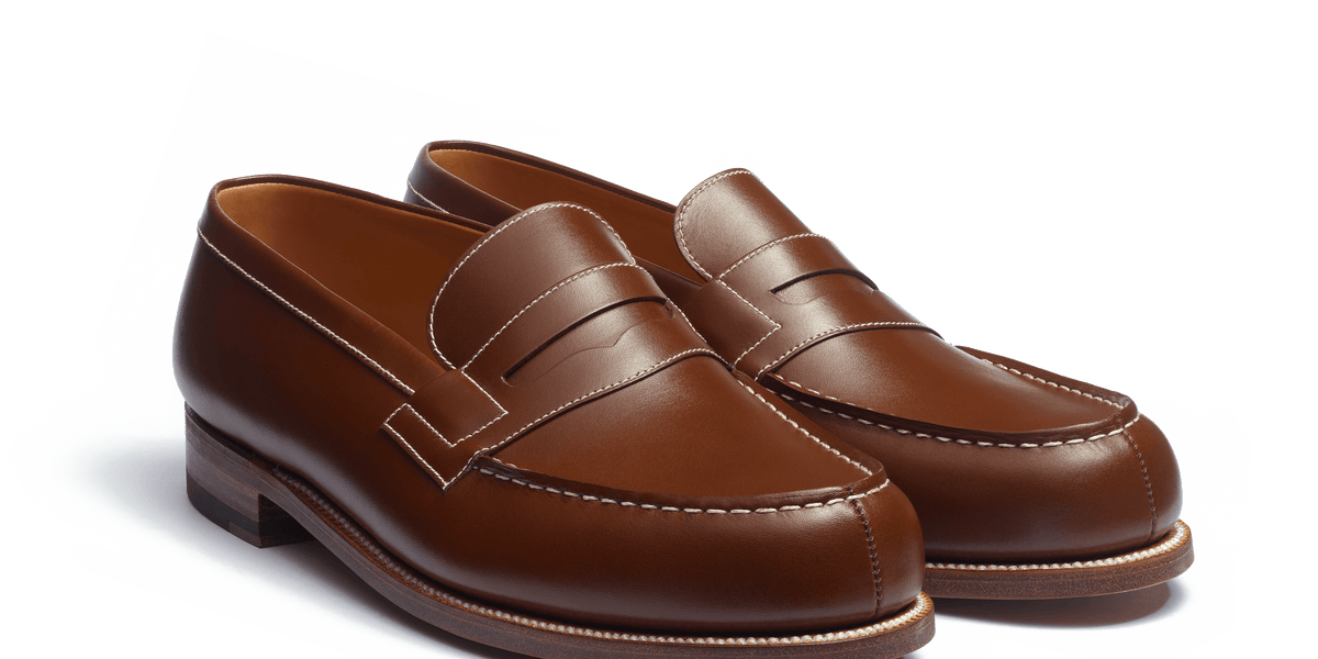 Men's Tan boxcalf with contrasted stiching 180 Loafer – J.M. Weston