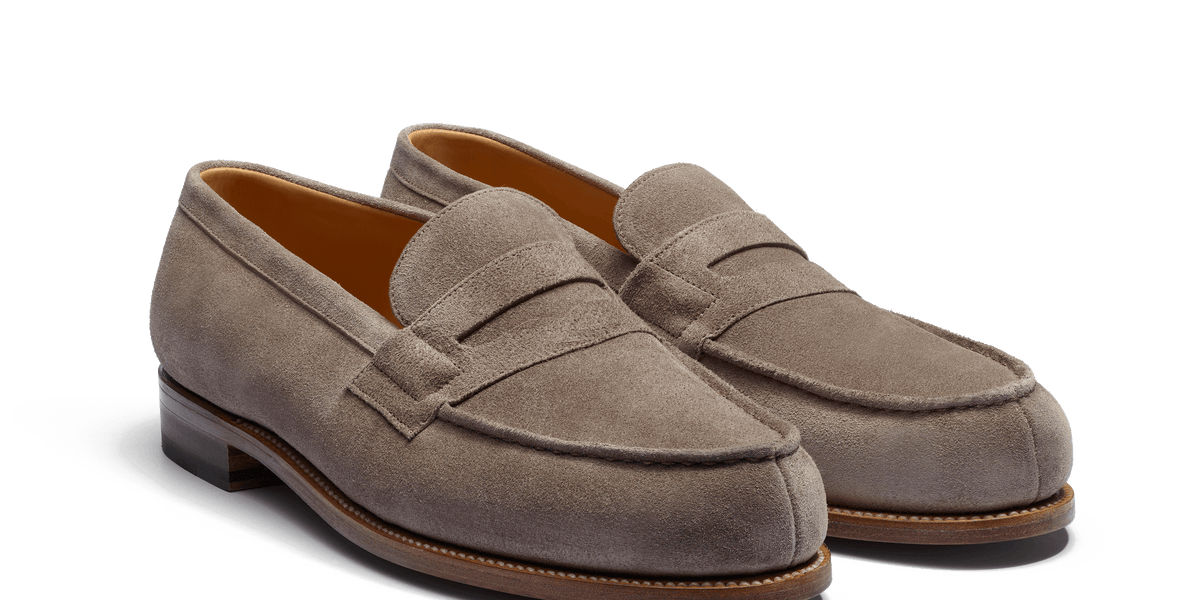 Men's Chesnut brown suede calfskin 180 Loafer | J.M. Weston