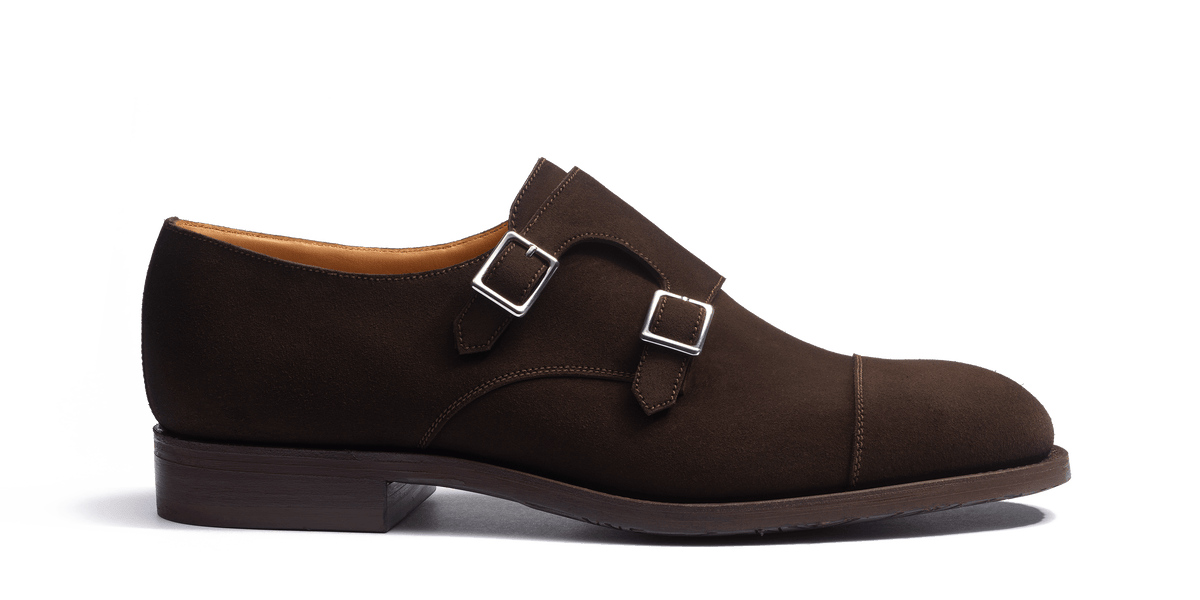 Derby Double boucle homme en cuir veau velours marron – Weston