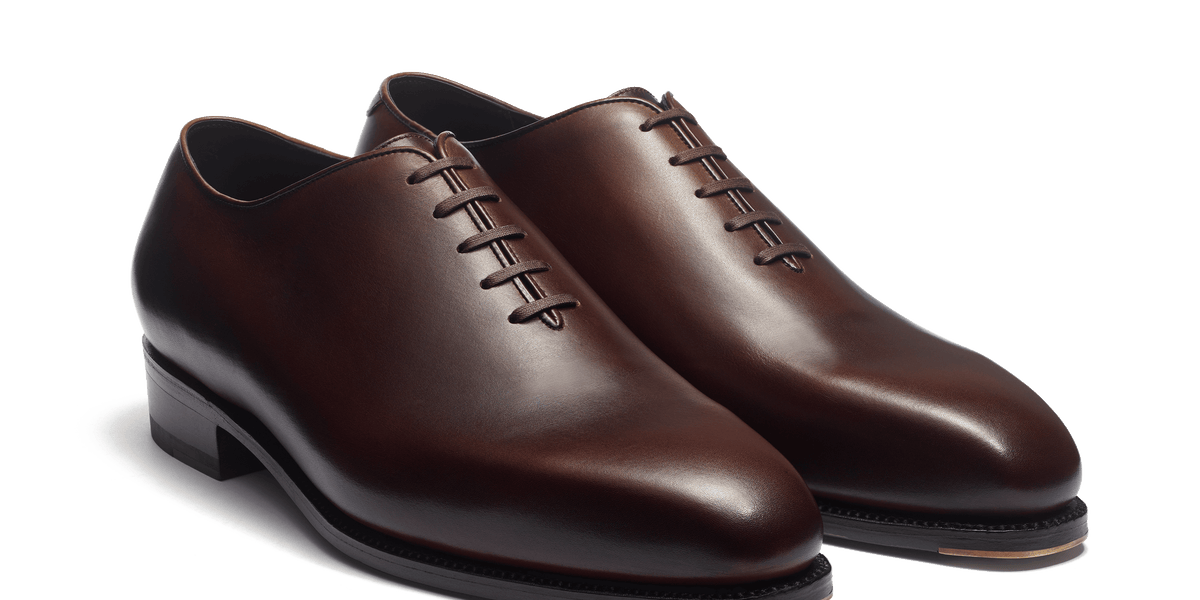 Men's Dark brown calf leather with shades Fusain one cut oxford