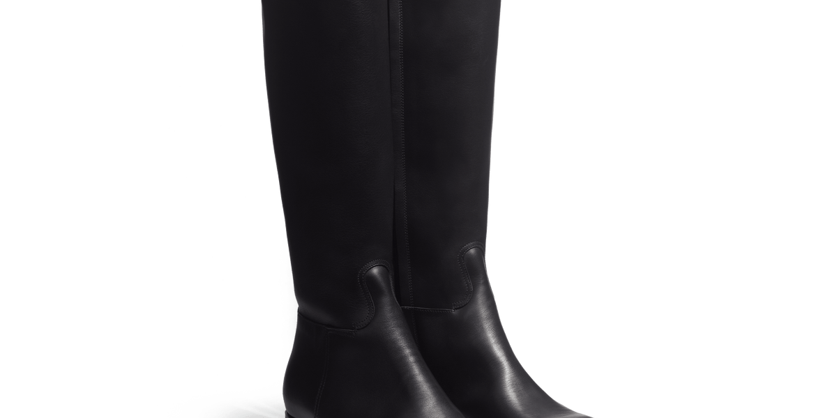 Bottes D'équitation Nine West Vintage En Cuir Noir - Taille 5.5 M - Haute Jusqu'au Genou - Occasion