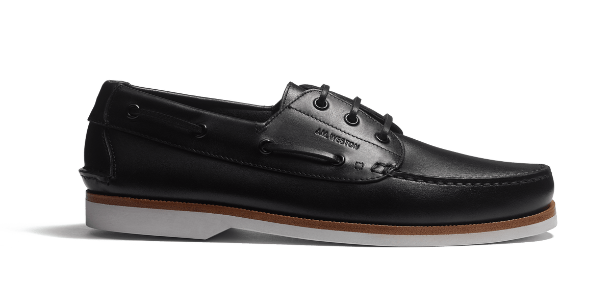 Men's Black waterresistant calfskin DoubleVent Derby – J.M. Weston Men's Black waterresistant calfskin DoubleVent Derby – J.M. Weston