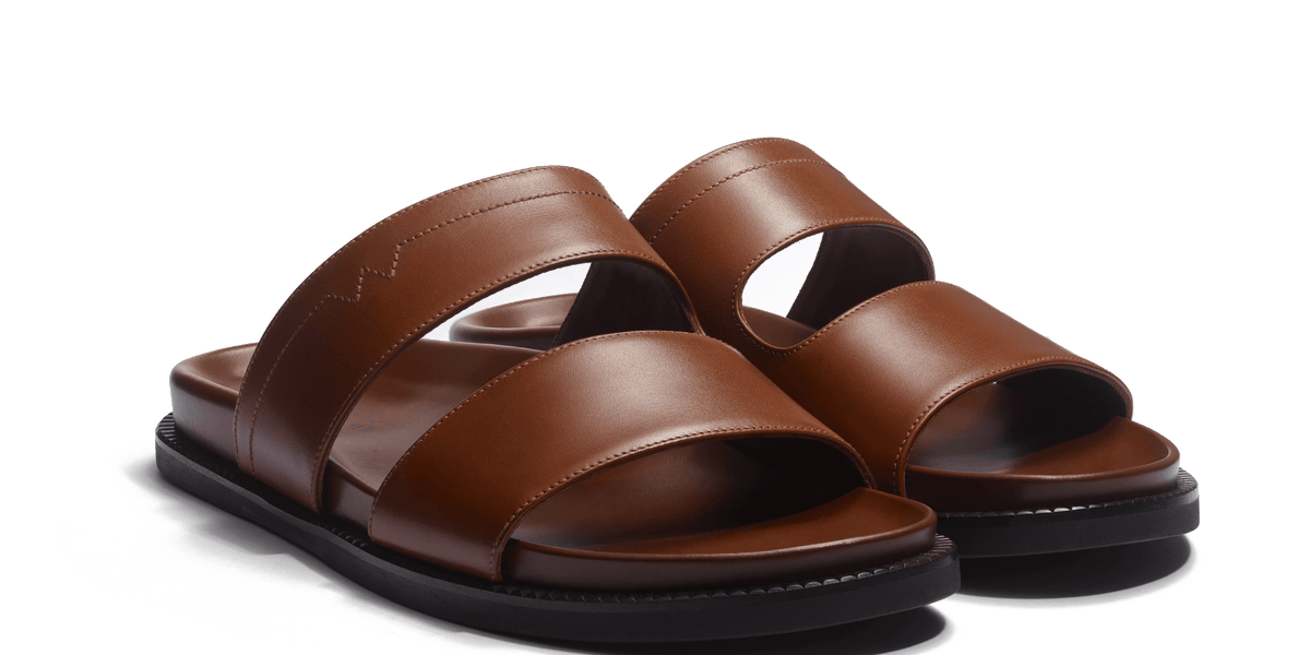 Men's Tan soft calfskin Anatomical mule Double V | J.M. Weston