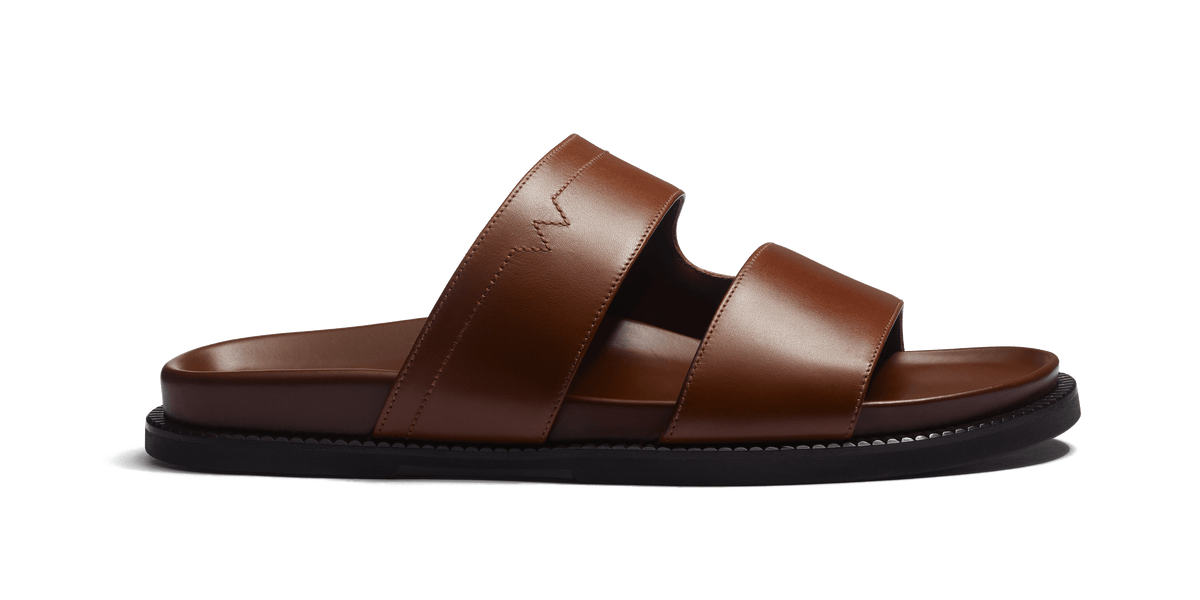 Men's Tan soft calfskin Anatomical mule Double V | J.M. Weston