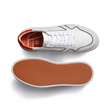 On Time Oxford Sneaker [White Sport calfskin, Navy sport calfskin details, White and Orange clay suede leather details] 