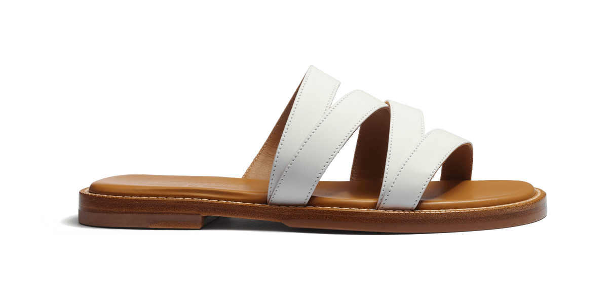 Women's White soft calfskin Mule Double V | J.M. Weston
