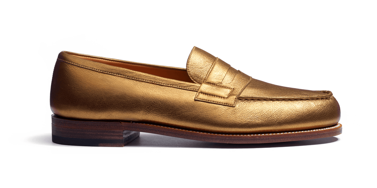 Men s Gold grained calfskin 180 Loafer J.M. Weston