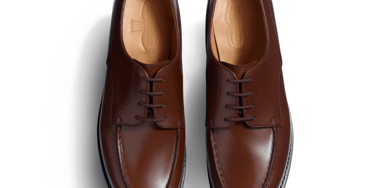 靴 J. M. Weston Golf Derby Tan Boxcalf 8D Women's Tan Boxcalf Golf Derby – J.M. Weston