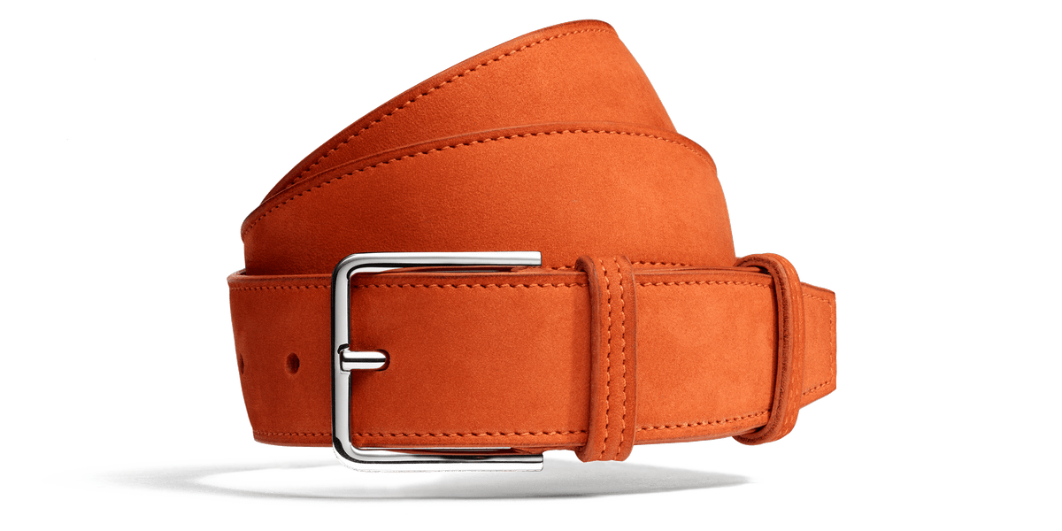 小物 J.M. WESTON Signature Belt Roland-Garros Signature belt Orange clay calfskin | J.M. Weston