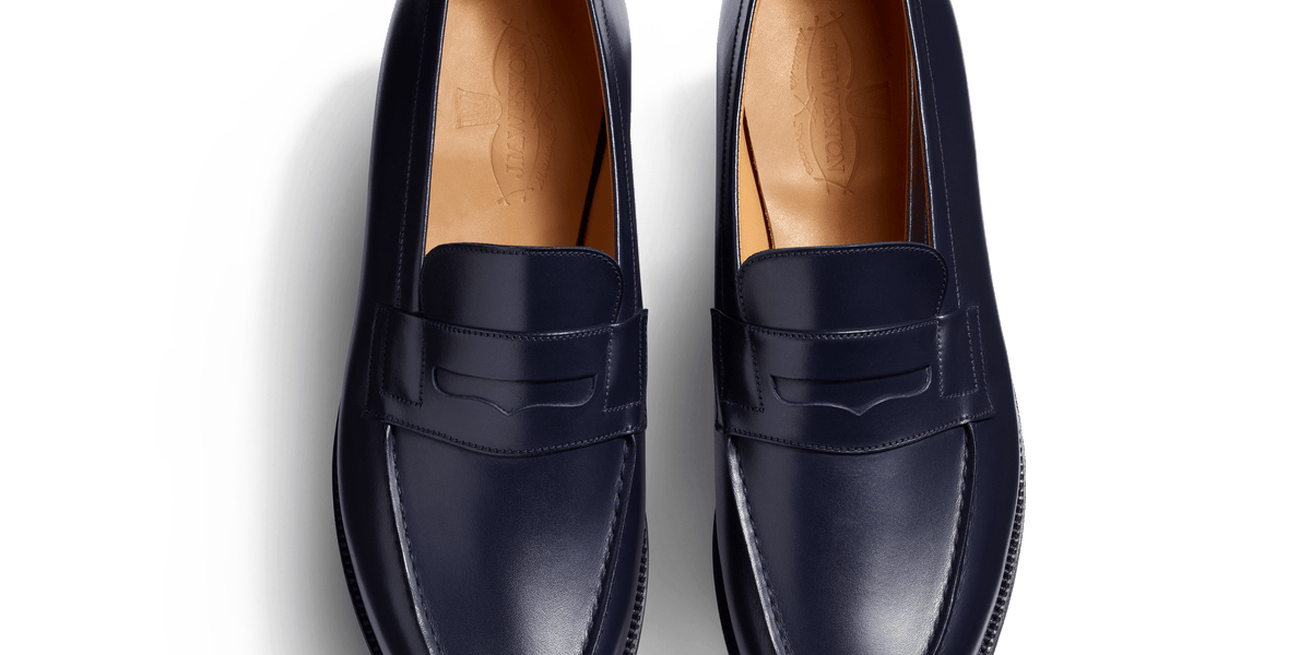 Men's Initial navy boxcalf 180 Loafer – J.M. Weston