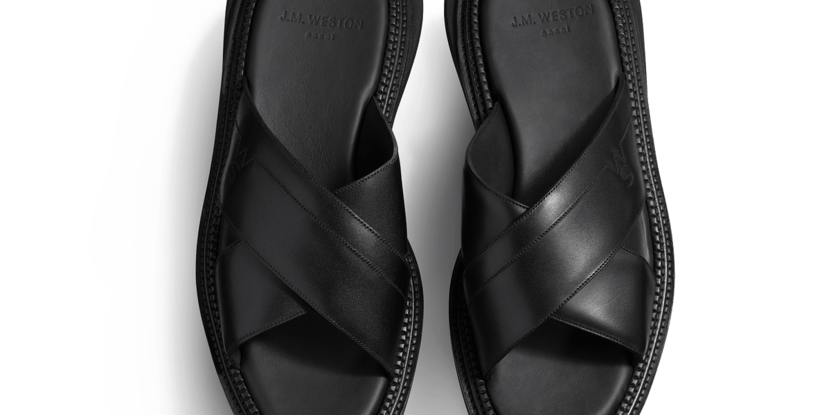Men's Black soft calfskin J.M. Weston x sacai Mule