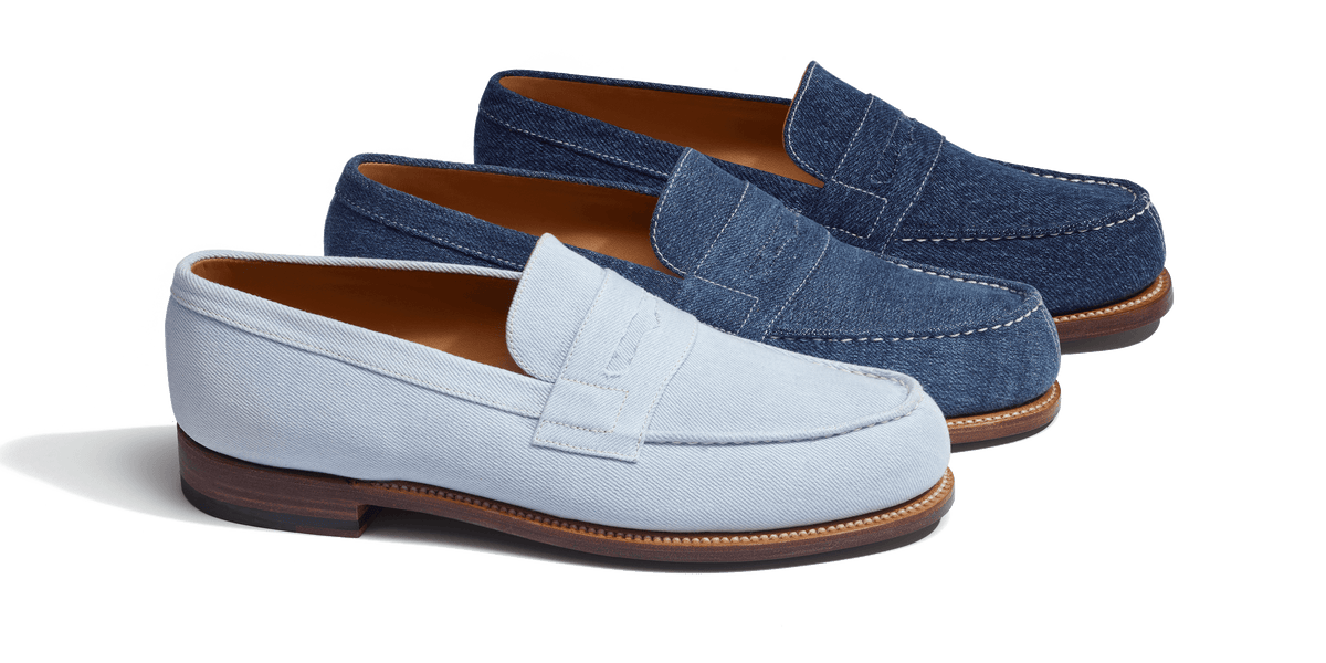 Majestic Collection Mens Denim Loafers Blue Square Toe Contrast Stitch 8 80900 MEN main image 4