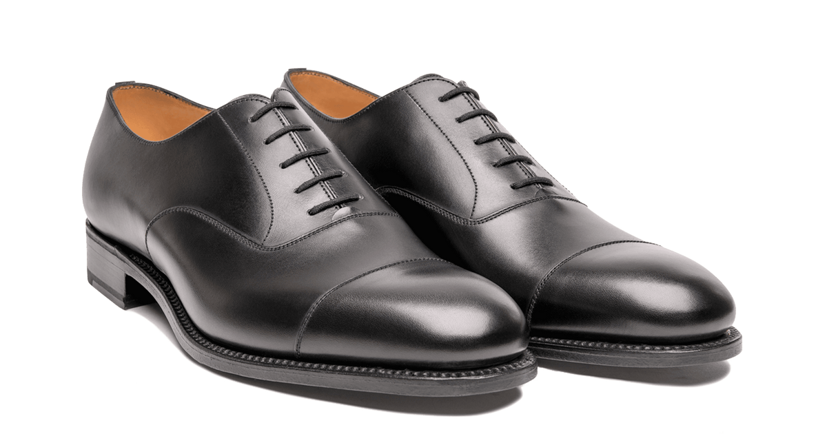 Men's Cap Toe Oxford ShoeBlack Leather | J.M. Weston