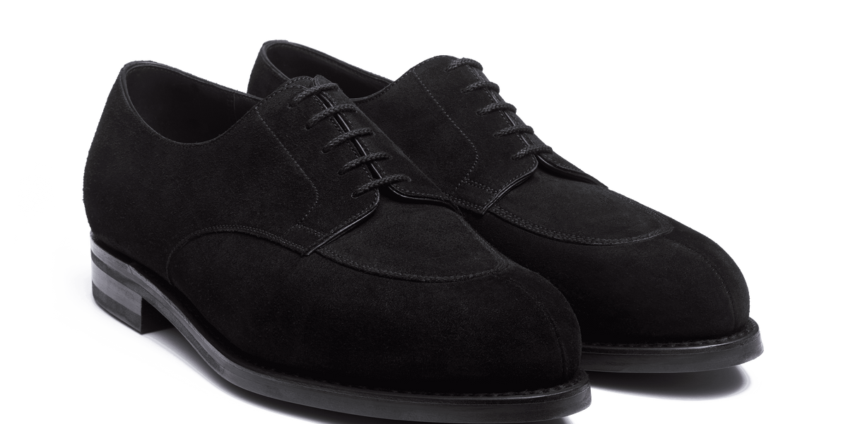 Men's Black Suede Rubber Sole Half-Hunt Derby – J.M. Weston