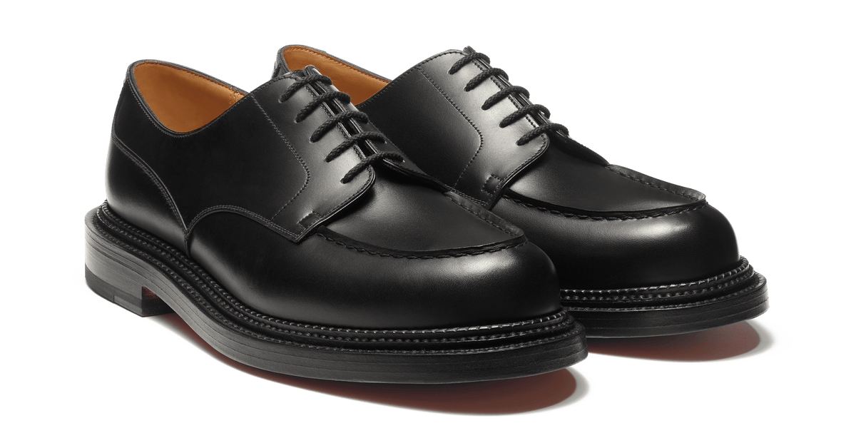 Men's Black Leather Triple Sole Golf Derby | J.M. Weston Men's Black Leather Triple Sole Golf Derby | J.M. Weston