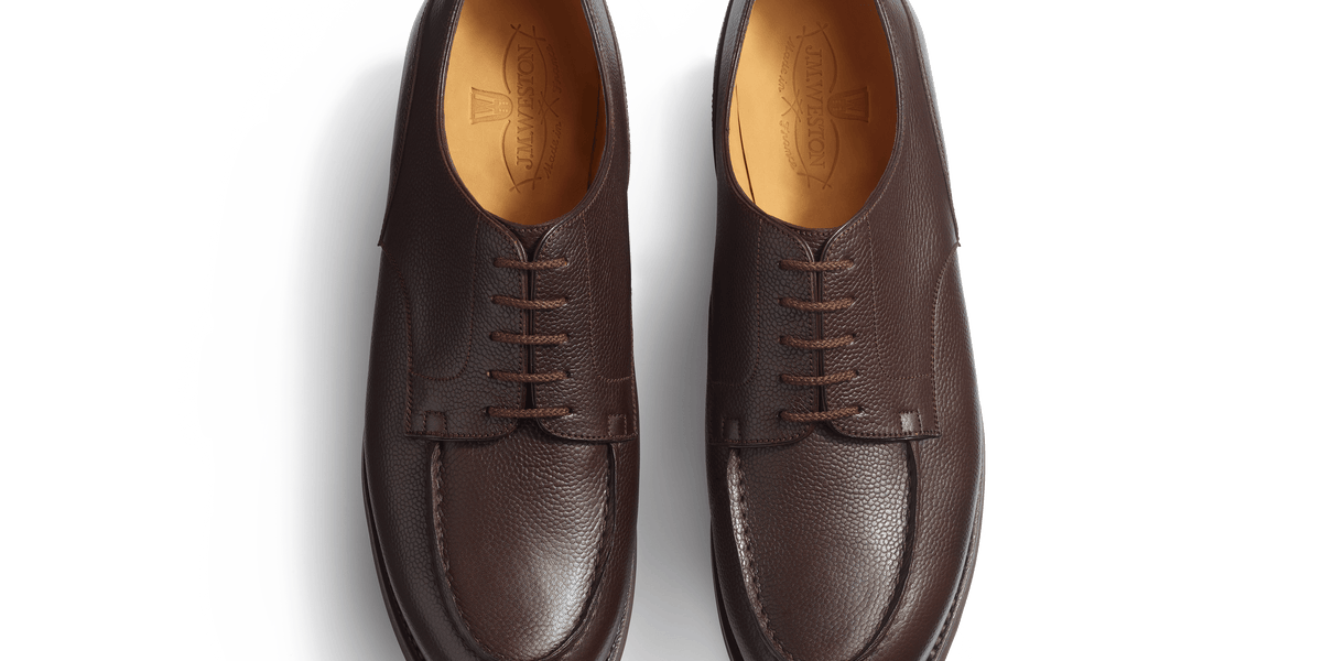 Jm Weston Golf Derby Shoes Men's Coffee Caviar Grain Calfskin Golf