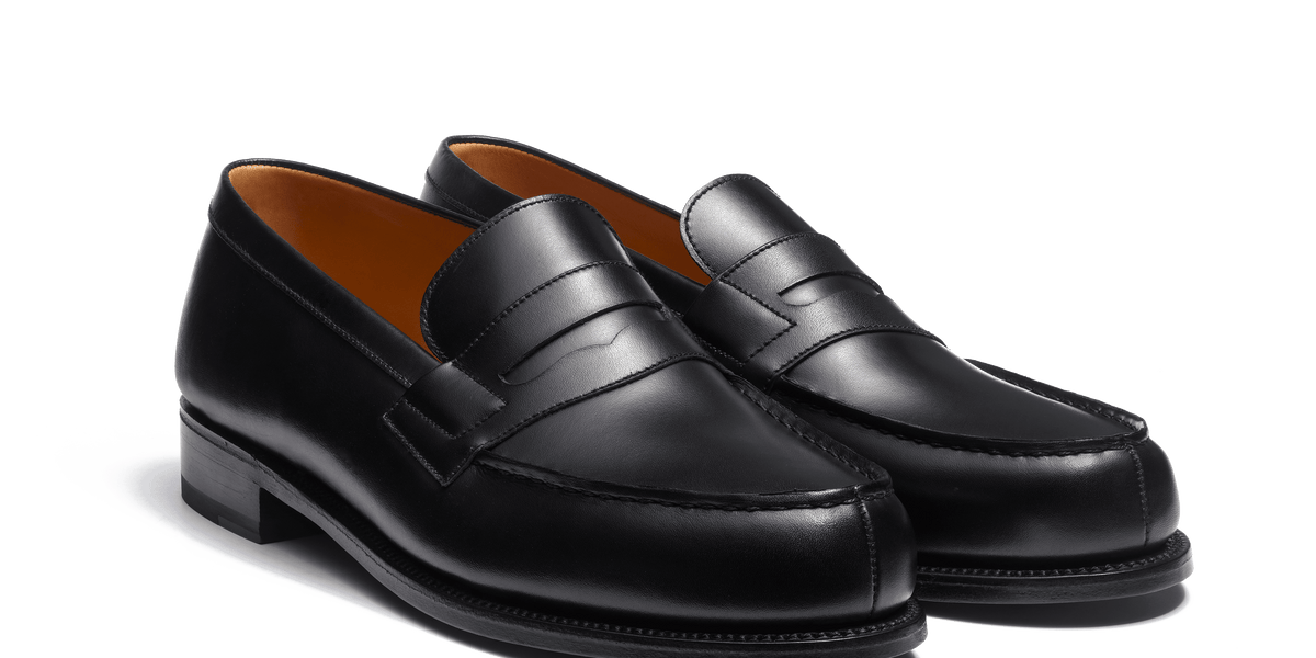 Mocassin 180 homme en cuir lisse noir J.M. Weston