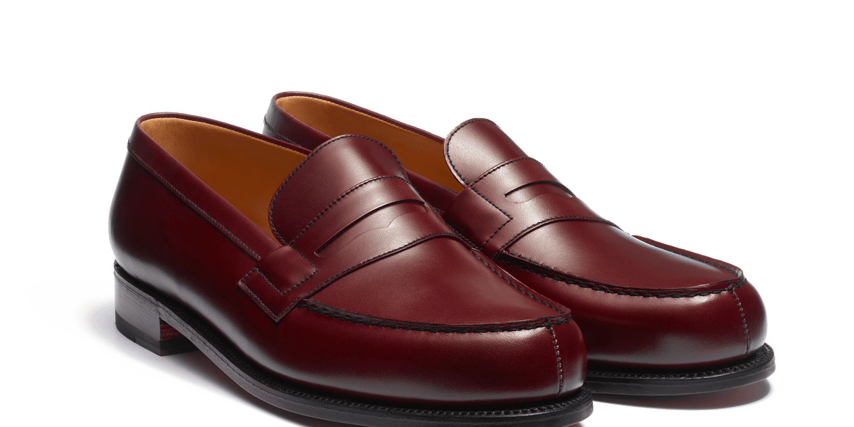 Mocassin 180 homme en cuir lisse bordeaux toucan – Weston