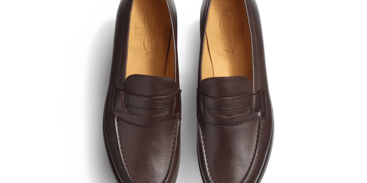 Men's Coffee Caviar Grain Calfskin 180 Loafer – J.M. Weston