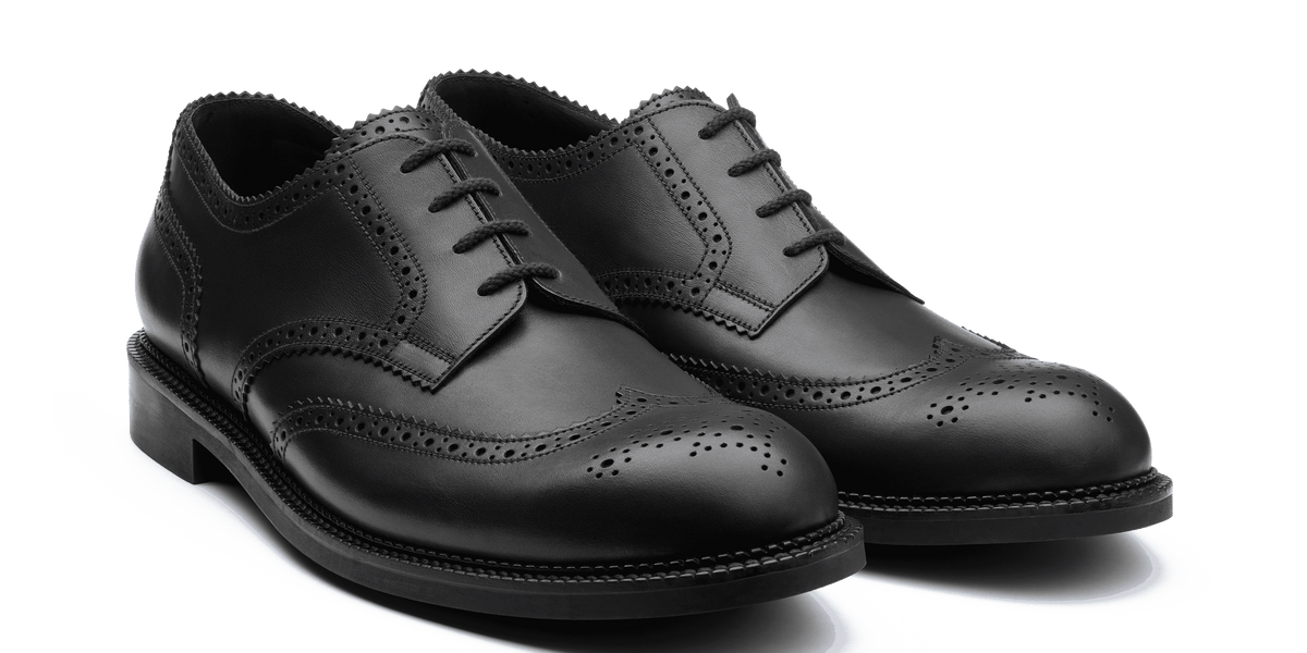 Men's Black Leather Miles Perforated Derby – J.M. Weston