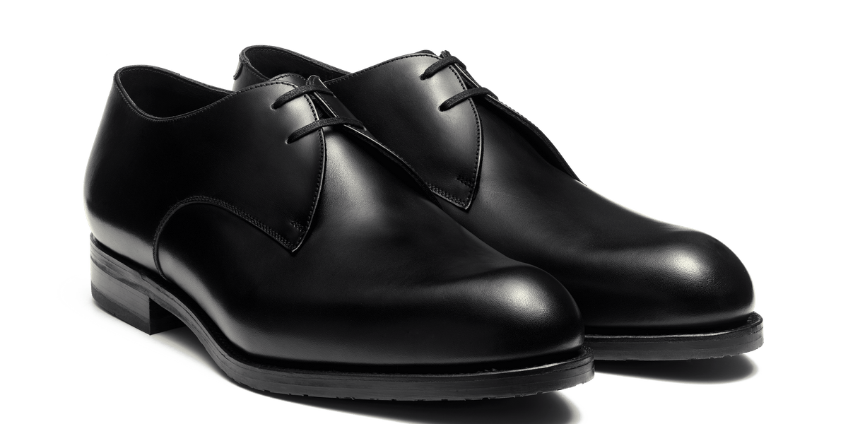 Derby Edouard semelle gomme homme en cuir lisse noir – Weston