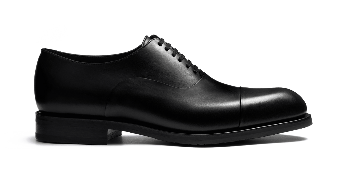 Men's Edouard Cap-Toe Oxford Shoe With Rubber Sole Black Leather Men's Edouard Cap-Toe Oxford Shoe With Rubber Sole Black Leather