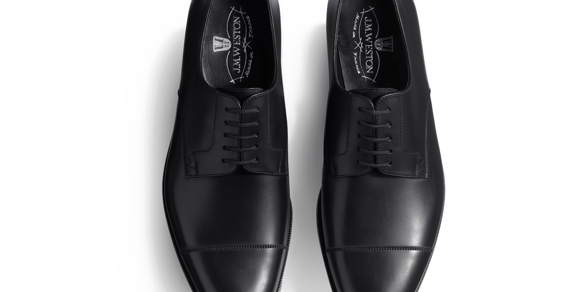 Men's Black Leather West Derby – J.M. Weston