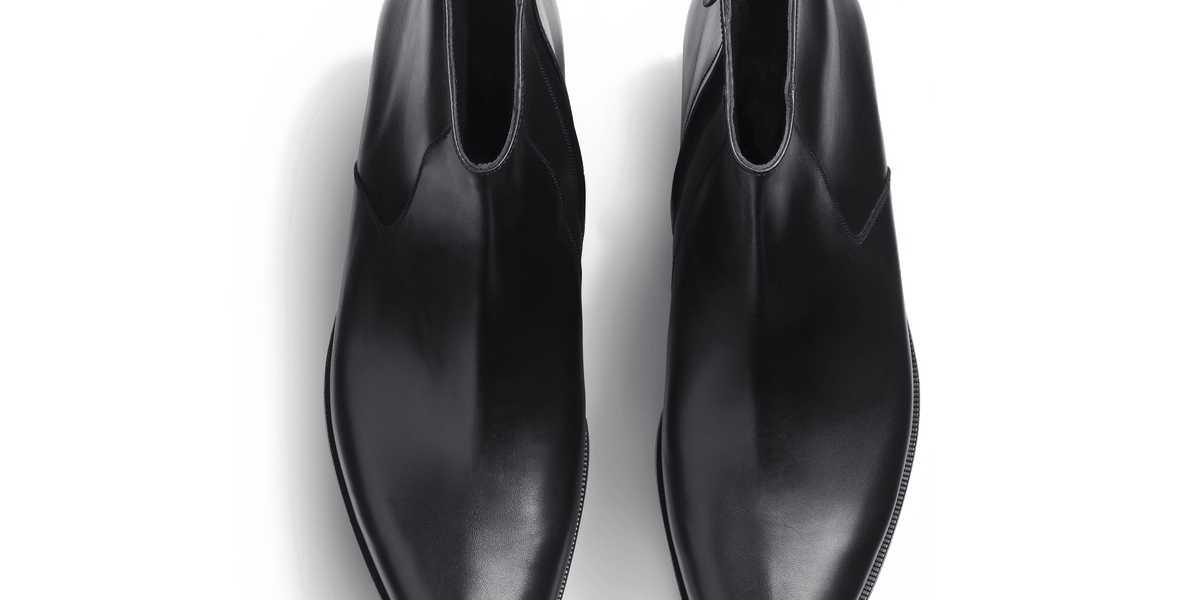 Men's Black Leather West Ankle Boot With Zip | J.M. Weston