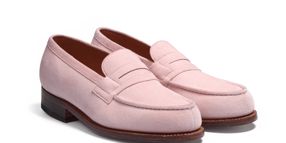 Mocassin 180 femme en cuir velours rose p le J.M. Weston