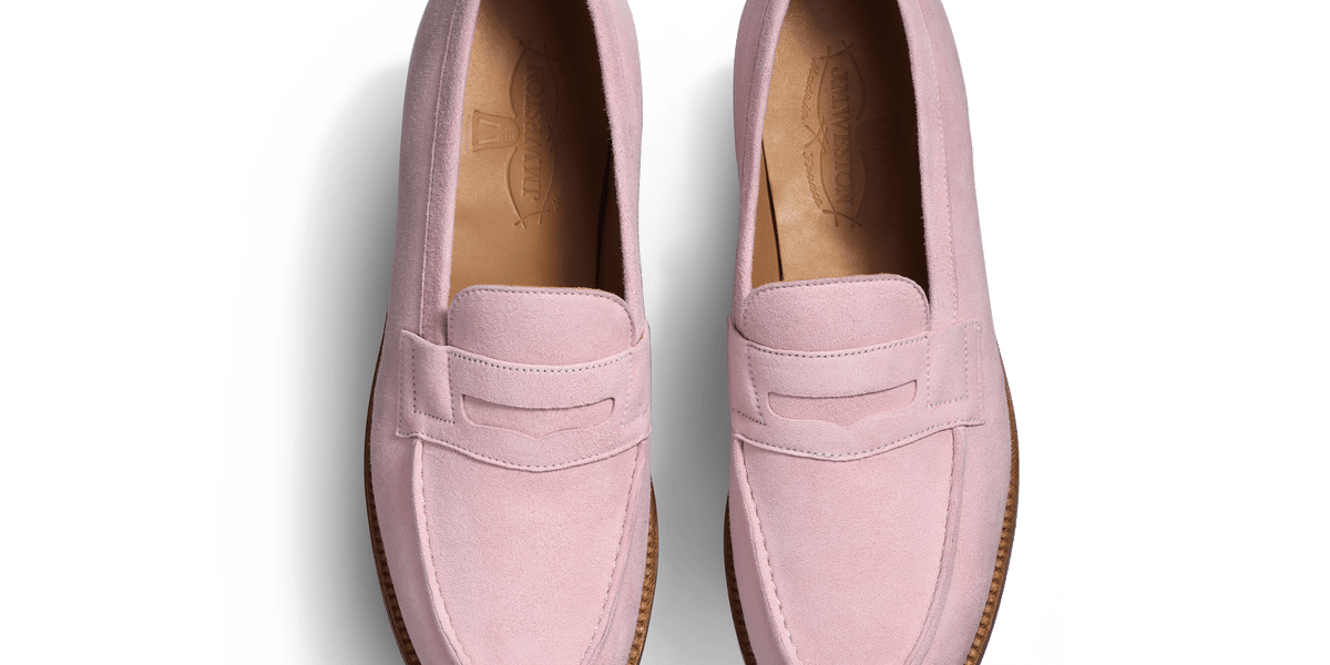 Pink suede loafers clearance