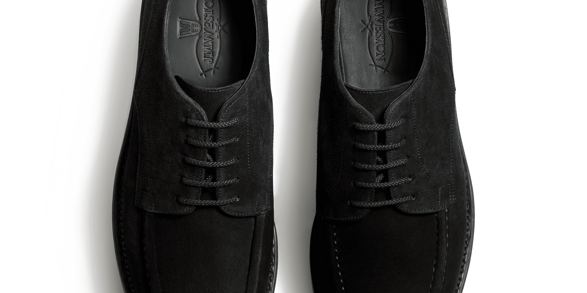 Men's Black Suede Eugène Golf Derby – J.M. Weston