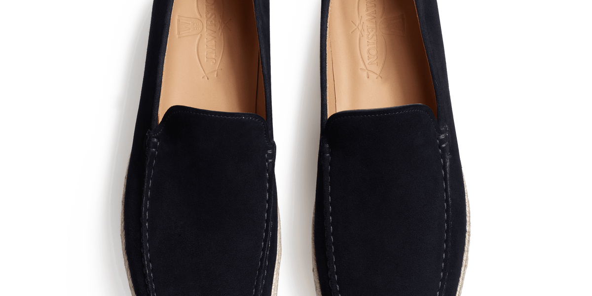 Horsebit Moccasin Loafer Shoes - Navy Suede - ELAN by Civardi
