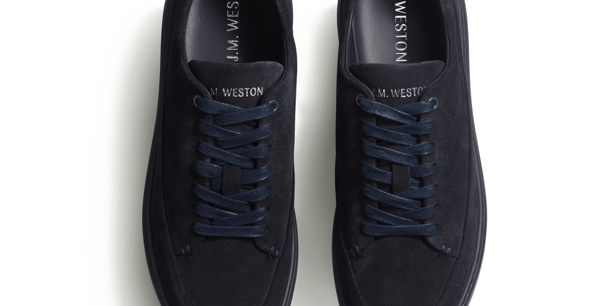 Men & Women's Navy Suede On Time Canasta Sneaker – J.M. Weston
