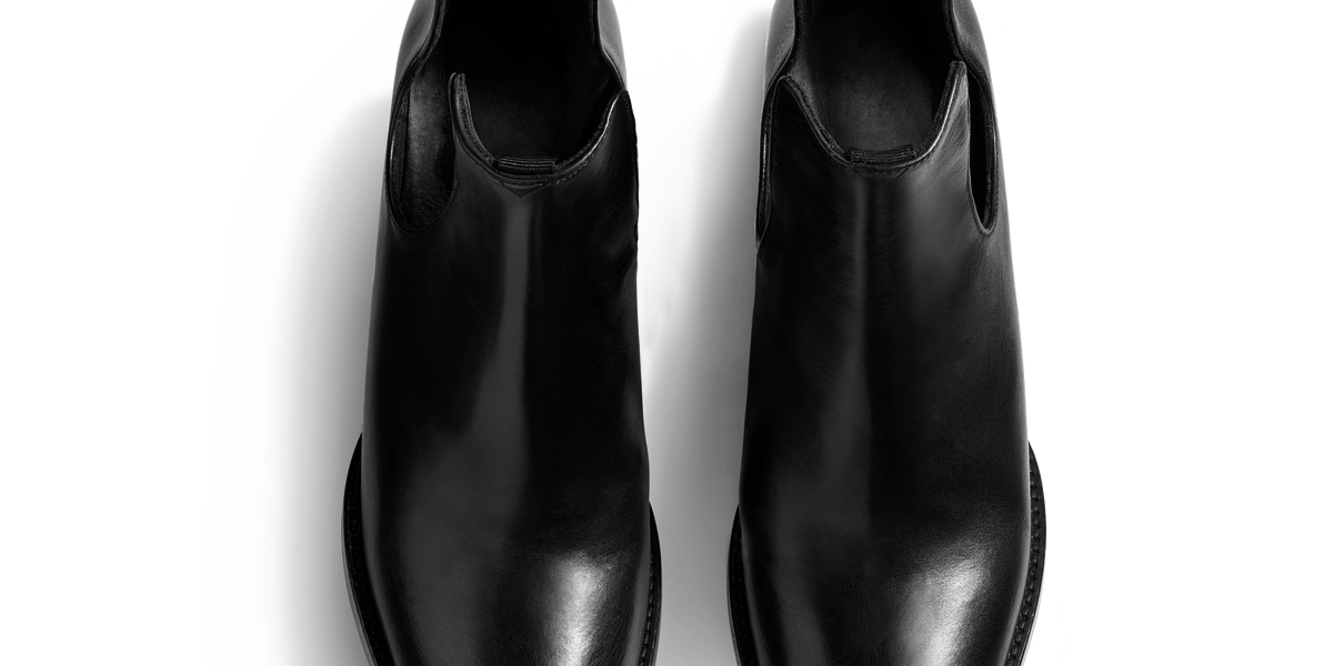 Bottine Cambre femme sans élastique en cuir lisse noir – Weston