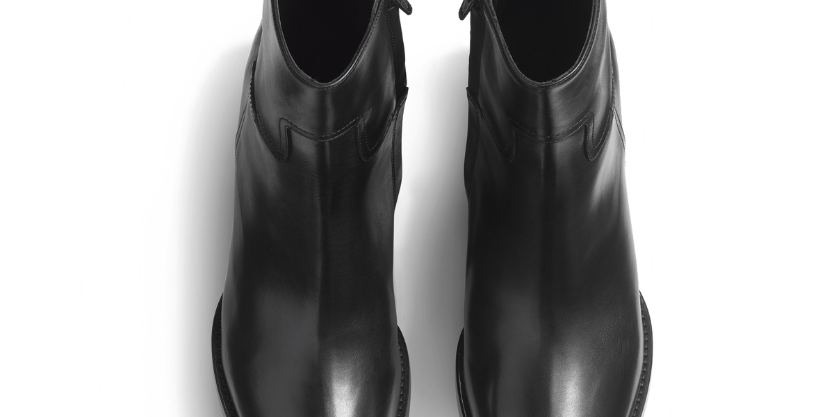 Bottine Cambre zippée en cuir lisse noir – Weston