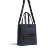 Walker Tote Bag Small Model [Navy Canvas and Black Soft Calfskin]