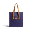 Large tote bag [Blue cotton canvas and vegetal leather]