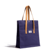Large tote bag [Blue cotton canvas and vegetal leather]