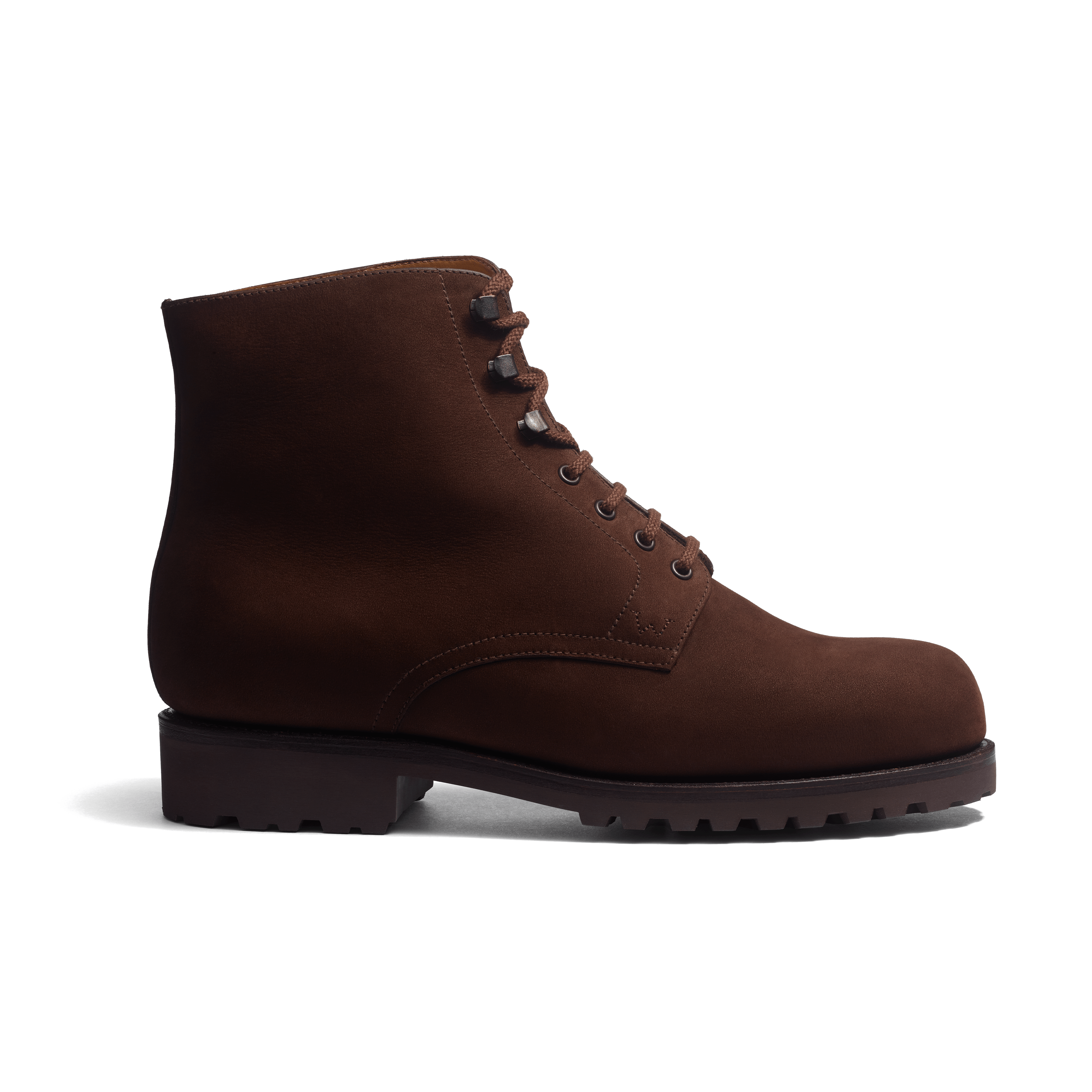 Men s Dark Brown Nubuck Worker Boots J.M. Weston