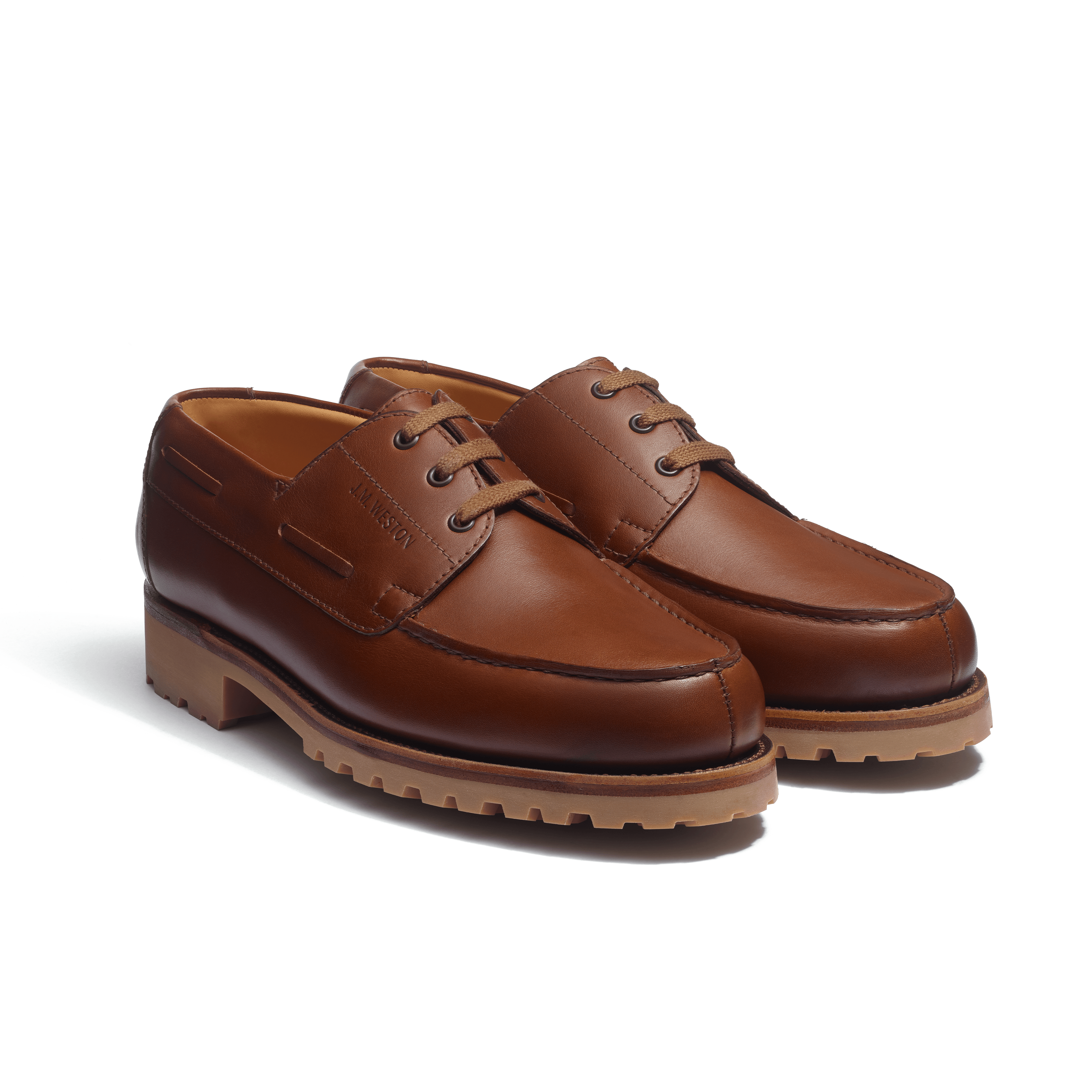 Men's Chestnut brown Leather Deck Derby | J.M. Weston Men's Chestnut brown Leather Deck Derby | J.M. Weston