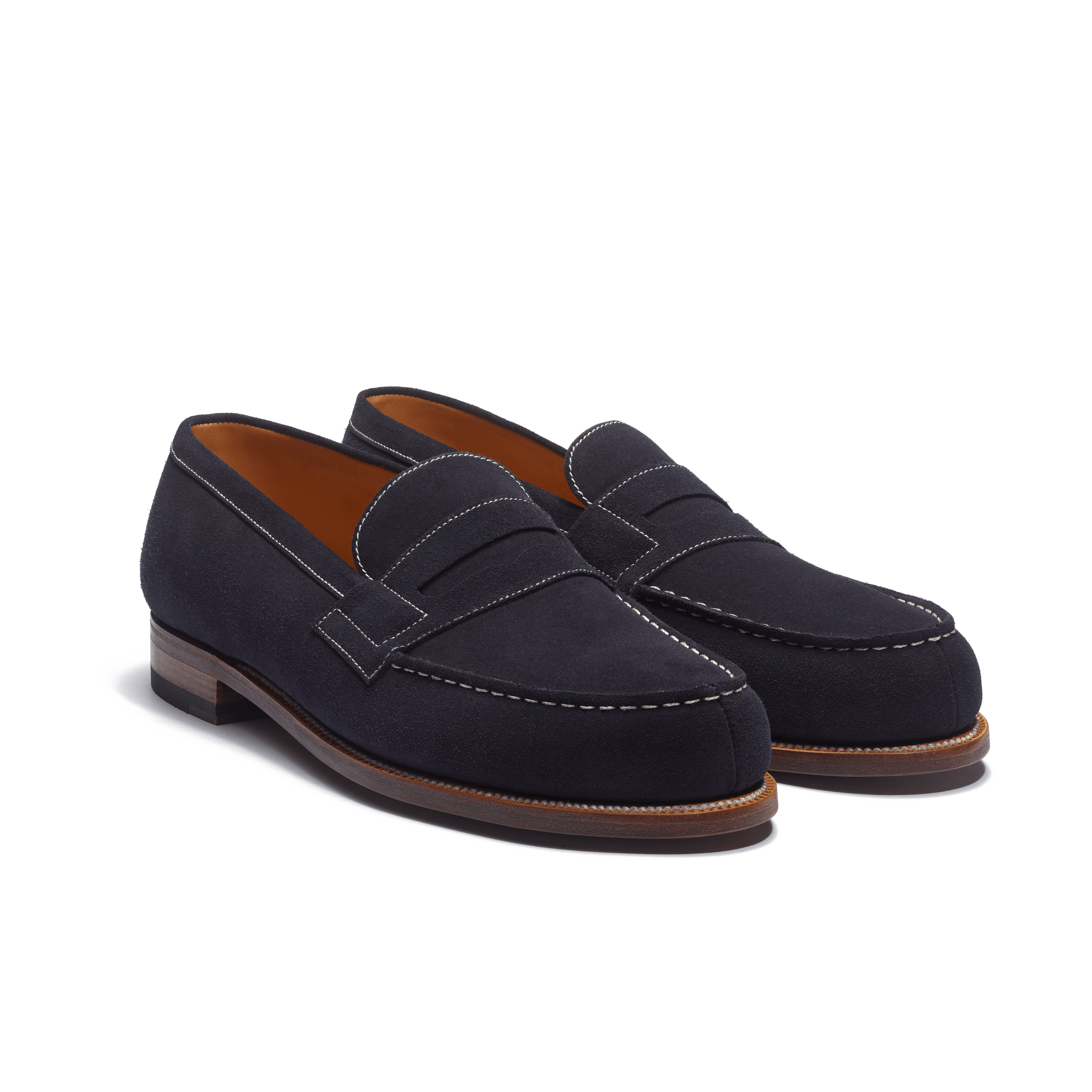 Men's Navy suede calfskin with contrasted stiching 180 Loafer Men's Navy suede calfskin with contrasted stiching 180 Loafer