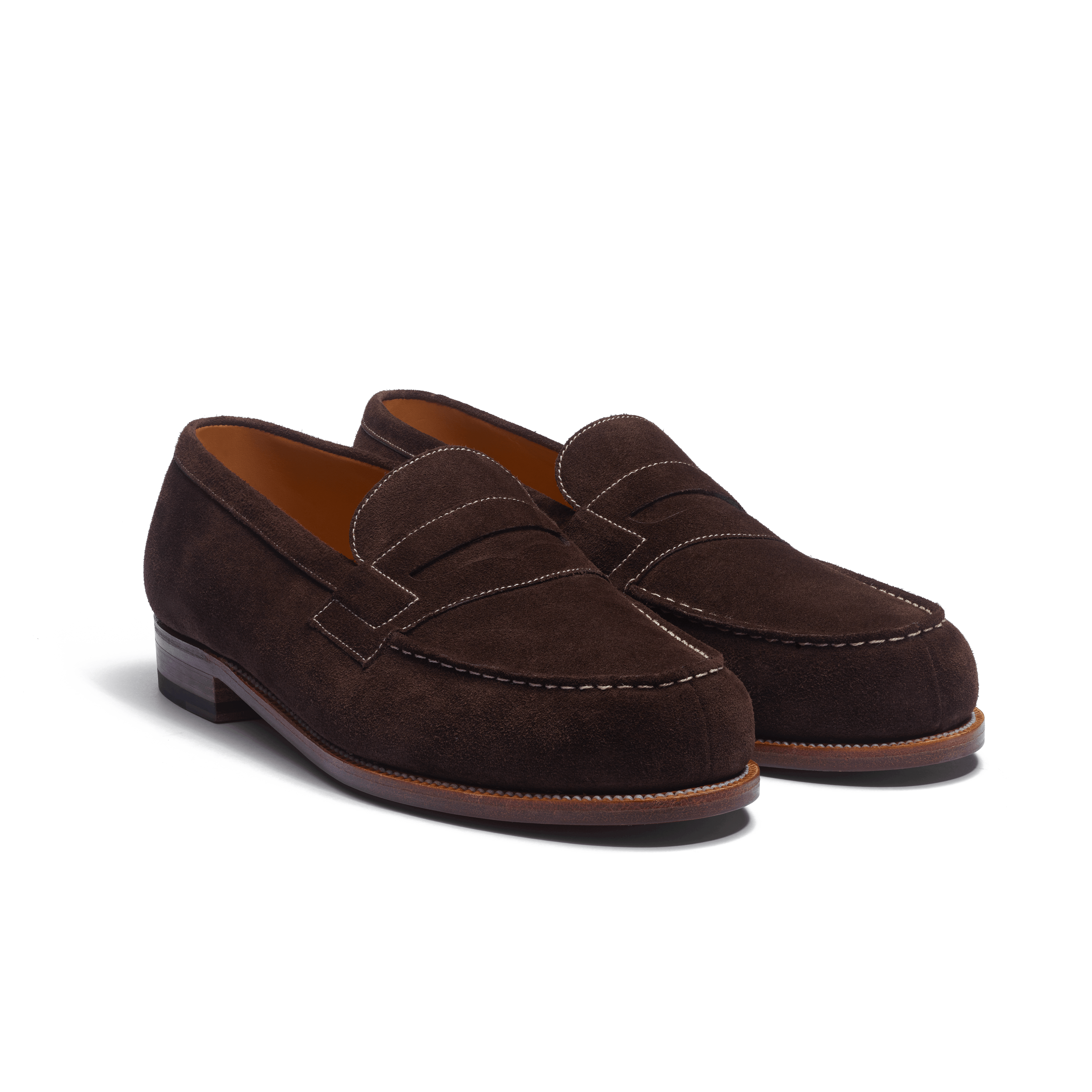 Men's Dark brown, tan and porcelaine boxcalf 180 Loafer | J.M. Weston Men's Dark brown, tan and porcelaine boxcalf 180 Loafer | J.M. Weston
