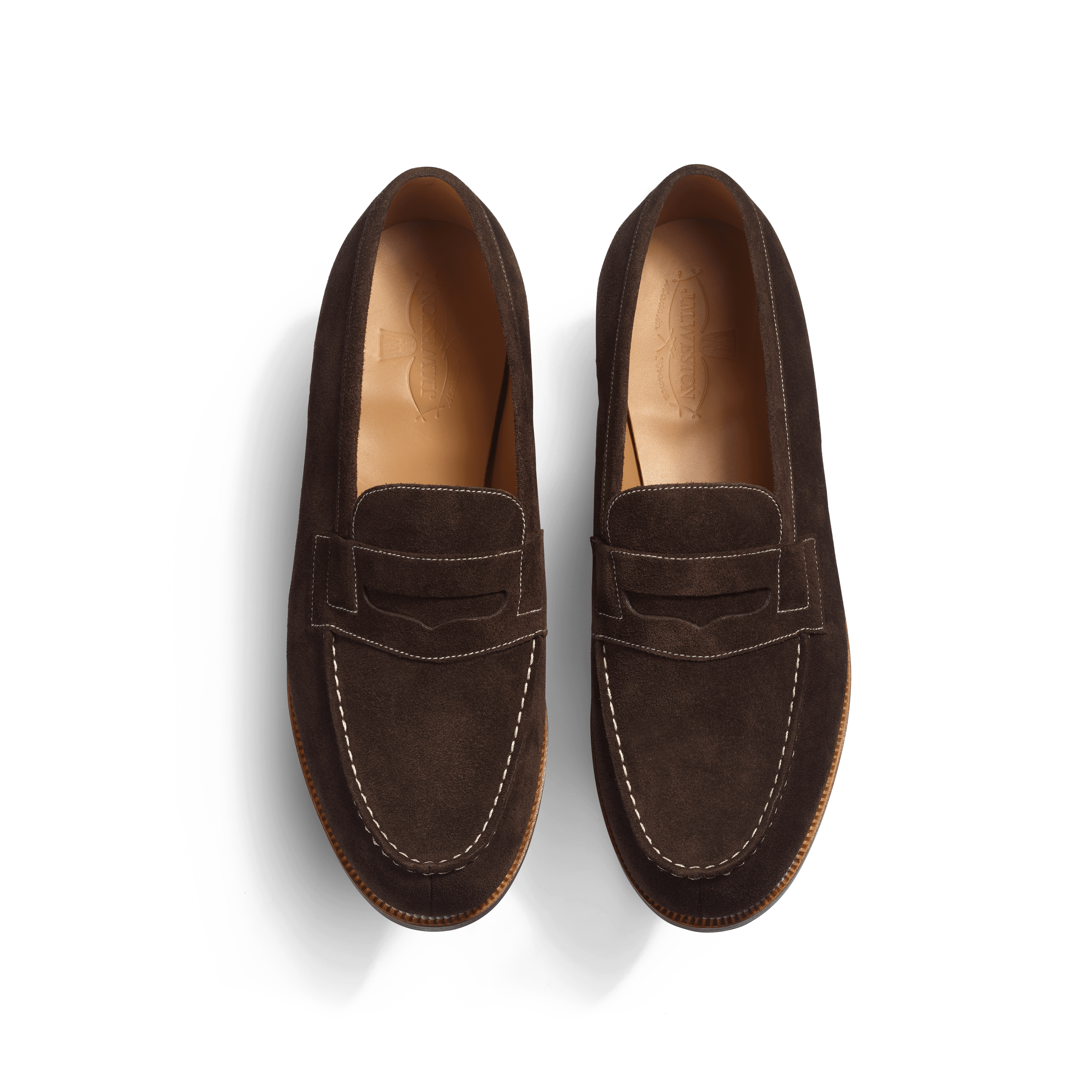 Men's Dark brown, tan and porcelaine boxcalf 180 Loafer | J.M. Weston Men's Dark brown, tan and porcelaine boxcalf 180 Loafer | J.M. Weston