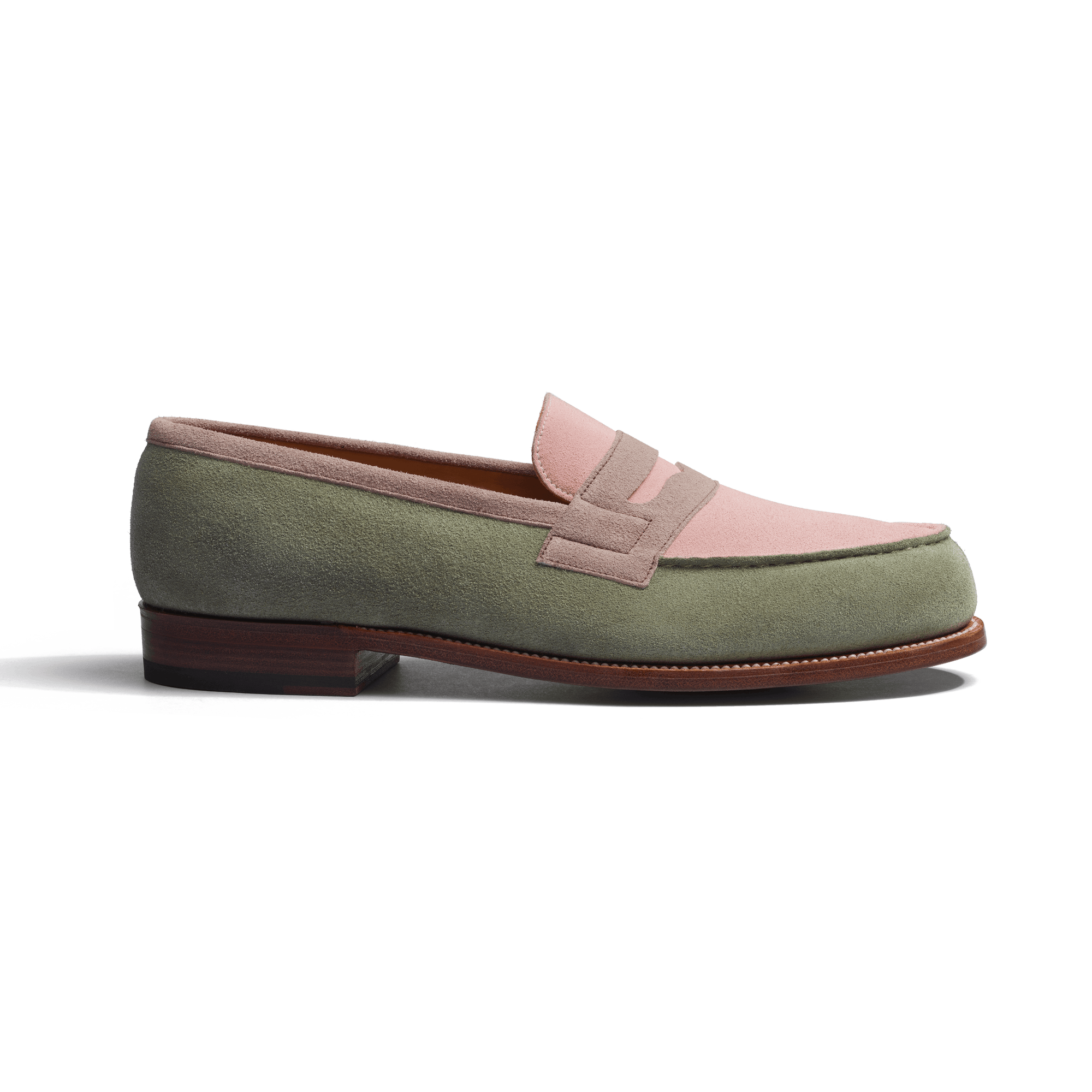 180 Loafer [Men Light pink, parme and old gold suede calfskin]